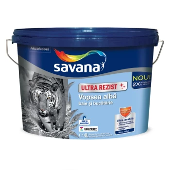 Savana Ultra Rezist vopsea ultralavabila superalba baie si bucatarie alb 8.5L